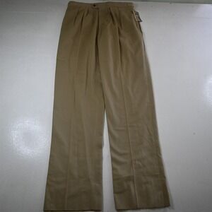 NEW Vtg E Magrath 36x38 Khaki 100% Cotton Pleated Side Tab Cotton Dress Pants